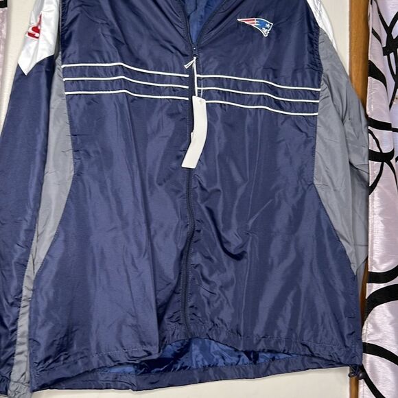 NFL Mens L Weather Full Zip Up Hoodie Jacket Navy - Picture 3 of 14